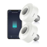 LoraTap Smart WiFi Bulb Socket E26 2 Pack Wi-Fi LED Light Bulb Timer Lamp Holder Adapter, Voice Control with Amazon Alexa and Go