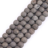GEM-Inside Natural 8mm Bronw Pyrite Gemstone Loose Beads Frosted Matted Round Energy Stone Power Beads for Jewelry Making 15
