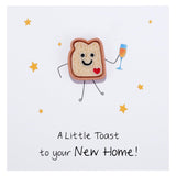 Ralukiia New Home Token Gift with Card, Cute Smiley Toast Keepsake, Funny Housewarming Gift for Women Friends or Family, Fresh S