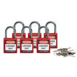 Brady 118926 Red Compact Safety Lock Keyed Different (6 Locks)