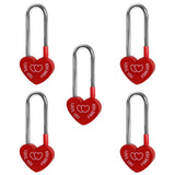 Gradleen 5 PCS Red 3.5 50mm Love Padlock Single Heart Lock,Love-You-Forever Metal Padlock for Lovelock Bridge,Wedding & Annivers