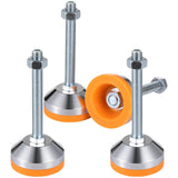 4 PCS Heavy Duty Leveling Feet, Adjustable Leg Leveler with 2.36 Dia Base, Leveling Feet M12 Thread, 1300 Lb Capacity for Workbe