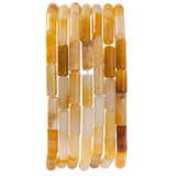 Natural Yellow Jade Cylinder Tube Beads 4x13mm 38cm/str Loose Semi Gemstone Stone Beads for Making Bracelets Necklace Earrings