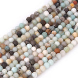 GEM-Inside 4mm Round Forst Multi-Color Amazonite Beads for DIY Jewelry Making