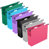 Extra Capacity Plastic Hanging File Folders,12 Pack Reinforced Expanding Hang Folder Letter Size,Accordian Pocket,Heavy Duty 2 I