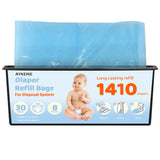 Diaper Pail Refills Bags Compatible with Genie Easy Roll Signature & Platium Diaper Pails | 7-Layer OdorLock Technology | Up to
