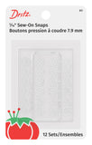 Dritz 85 SewOn Snaps, Clear, 5/16Inch 12Count