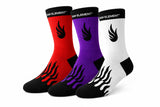 Raw Element Premium Cotton | Multicolour Athletic Socks With Fire Pattern Crew Socks |Unisex Stretchable Free Size (3)