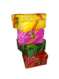 brown leaf Pack of 6 Indian Wedding Favor Box, Jewelry Housewarming Return Gift, Sweet Puja Favors for Guests, Mithai Pooja (Ban