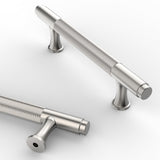Asidrama 10 Pack 3.75 Inch(96mm) Knurled Brushed Satin Nickel Kitchen Cabinet Handles, Cabinet Pulls Kitchen Cabinet Hardware Cu