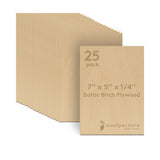 Baltic Birch Plywood, 6 mm 1/4 x 5 x 7 Inch Craft Wood, Pack of 25 B/BB Grade Baltic Birch Sheets, Perfect for Laser, CNC Cuttin