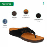 Ortho Joy Doctor Slipper For Women || Orthopedic Fashionable Women'S Slipper,Black,3,B0BRTY3MWW