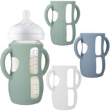 BUSOHA 3 Pack Silicone Sleeves for Avent Baby Bottles - Anti Breakage Baby Bottle Holder with Handle for Avent Natural Glass Bab