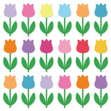 Whaline 48 Pcs Spring Tulip Flower Cutouts Cut-Outs Simple Colorful Floral Cardboard Paper Cutting with 100 Pcs Glue Points for