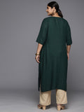 Libas Women'S Rayon Embroidered Straight Kurta (25317_Green_3Xl)