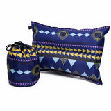 BuiltIn Valve SelfInflating Pillow Soft Textile Camping Pillow Drawstring Bag Travel Cushion Compact For Outdoor, Tent, Navy B