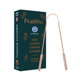 Pratibha Copper Tongue Cleaner With Double Handle | Pure Solid Copper Tongue Scraper For Oral Care, Regular Use, Travel & Home |