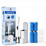WEVTAEL Disposable Toilet Brush Kit with Refill Pads & Holder, Bathroom Toilet Cleaning Brush System for Home, Office, & Busines