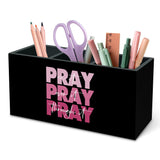 DILSJ Christian Inspirational Pen Pencil Holder Organizer for Desk, Christian Gifts for Women, Pray on Over Through It Bible Ver