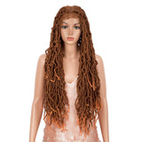 Style Icon 32 Faux Locs Wig Long Dreadlock Wigs with Baby Hair Synthetic Twist Hair Wig (32 Inches, T130R/OR19)