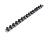 TEKTON 1/2 Inch Drive x 18 Inch Socket Rail, 15 Clips (Gray) | OSR23315 | Made in USA
