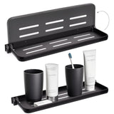 DEAYOU 2 Pack Folding Wall Shelf for Bathroom, 90 Fold Up Floating Shelf, Wall Mounted Drop Down Metal Shelves for RV, Campers,