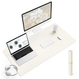 YSAGi Non-Slip Leather Desk Pad, Desk Matt for Desktop, Waterproof Laptop Computer Keyboard Mat, Table Protector Blotter Mat, La