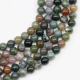 Gemstone Beads for Jewelry Making, Sold per Bag 5 Strands Inside, Indian Agate 4mm