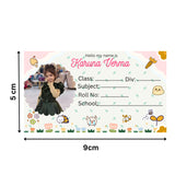Customized Name Label Stickers for Children with Photo, Personalized School Supply Labels, Waterproof Glossy Finish, 8.5x5.4 cm,