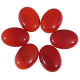 dssmboom 6 Pcs Oval Crystal Beads for Jewelry Making, Flat Back Carnelian Stone Cabochons for DIY Crafts Decoration, 22mmx30mm