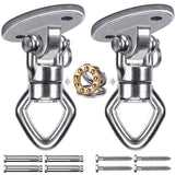 2Pack Swing Hanger With Bearing Swivel 800Lb Capacity Stainless Steel Aerial Silks Ceiling Mount Bracket Hammock Hardware For Swings Hanging Chair Aerial Hoop Heavy Bag Yoga Swing -Like New