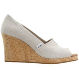 TOMS Women's Classic Espadrille Wedge Sandal, Natural Crosshatch Jacquard, 7