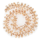 500pcs Czech 12mm Faceted Teardrop Briolette Crystal Glass Beads Pendant Drop Bulk Golden Shadow