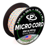 Paracord Planet Micro Paracord - Thin Braided Cord for Crafting, Fishing, and DIY Projects in 125 ft Spools - Light Stripe