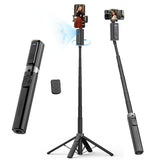 AOCHUAN Auto Face TrackingTripod, w/Gesture Control for iPhone,Extendable Pole, 360 Rotating Selfie Stick,Wireless Remote,Video