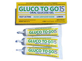 GLUCO TO GO 15 - Oral Glucose Gel Lemon Flavored, 37.5g, 3 one use Squeeze Tubes per Package/Twist Cap