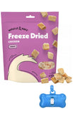 Wiggles & Wags Freeze Dried Chicken Dog Treats, 5 oz, with DN Essentials Bone Shaped Waste Bag Dispenser & Roll