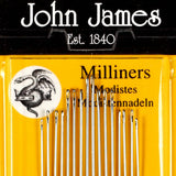 John James Gold Eye Easy Glide Milliner NeedlesSize 11 10/Pkg, Multicolor