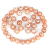 AD Beads Natural Gemstone 8mm Round Loose Beads Big Hole 2.5mm Sized 40pcs (Sunstone)