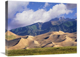 Sand Dunes With Sangre De Cristo Mountains In The Background, Great Sand Dunes National Park And Preserve, Colorado-Canvas Art-2