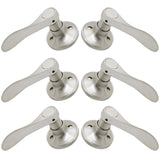 Gobrico 6 Pack Satin Nickel Wave Dummy Door Levers, Interior No-Turning Door Handles(3 Left-Handed and 3 Right-Handed Door Knobs