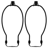 I Like That Lamp Complete 2 Pack - Black 12' Harp (13' - 15' Lampshade) - Includes Harp, Saddle Holder Base and Finial - Convert