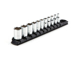 TEKTON 1/4 Inch Drive 6-Point Socket Set with Rail, 11-Piece (5/32-9/16 in.) | SHD90101