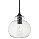 Living District Destry 1 Light Black Pendant With Clear Glass