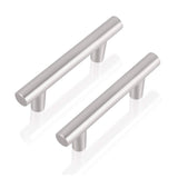 Gobrico 5 Pack Cabinet Knobs in Brushed Nickel/Cabinet Handles 2-1/2 Inch (64mm) Hole Centers/Satin Nickel Drawer Pulls 4 Overal