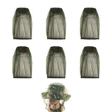 6Pcs Premium Head Net Face Mesh with Extra Fine Holes, Mosquito Hat Mask Head Cover for Camping Hiking Fishing Protecting from I