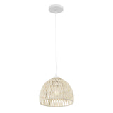 JONATHAN Y JYL6513C Campana 10.25 1-Light Bohemian Modern Woven Rope/Iron LED Pendant Farmhouse, Coastal, Transitional, Kitchen,