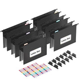 ThinkTex Extra Capacity Plastic Hanging File Folders, 6 Pack Reinforced Expanding Hang Folder Letter Size,Accordion Pocket,Heavy