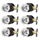 Orger 6 Pack Glass Door Knobs with Oil Rubbed Bronze Rosette, Bath/Bed Door Knobs for Privacy Use, Keyless Interior Door Handles