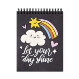 Vprint Lets Your Day Shine Spiral Wiro Unruled Blank Pages Notebook Diary Journal Drawing Book Potrait A4 (Size 8X11)